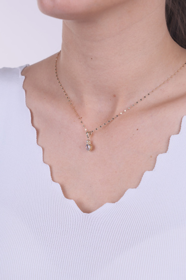 14 Ayar Altın Altı Tırnak Klasik Kolye Ucu - Naze Kuyumculuk