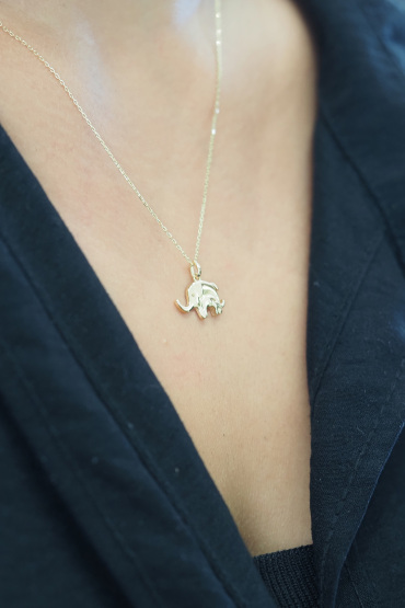14 Ayar Altın Anne Yavru Fil Kolye - Naze Kuyumculuk
