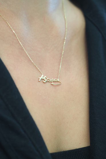 14 Ayar Altın Atatürk İmza Kolye - Naze Kuyumculuk