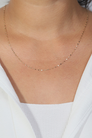 14 Ayar Altın Aynalı Pırıltılı Model Zincir 1,70 mm Modern Kadın Kolye - Naze Kuyumculuk