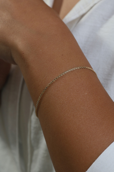 14 Ayar Altın Bismark İnce Bileklik - Naze Kuyumculuk
