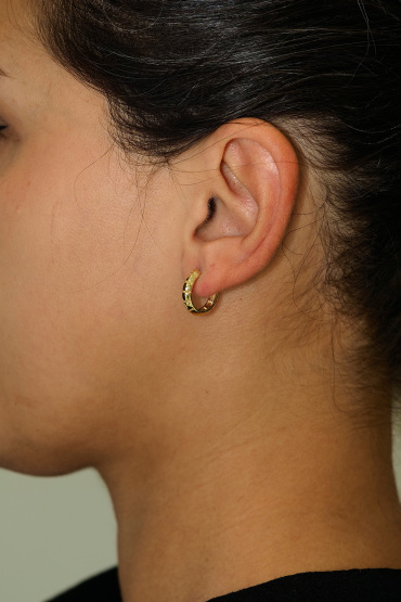 14 Ayar Altın Boğumlu Halka Küpe - Naze Kuyumculuk