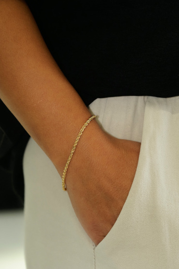 14 Ayar Altın Burgu Zincir Bileklik - Naze Kuyumculuk