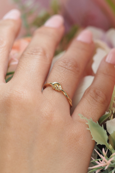 14 Ayar Altın Burgulu Düğüm Yüzük - Naze Kuyumculuk