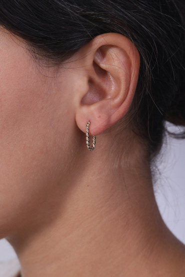 14 Ayar Altın Burgulu Minimalist Küpe - Naze Kuyumculuk