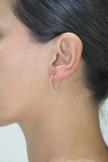 14 Ayar Altın Dorikalı Halka Küpe - Naze Kuyumculuk