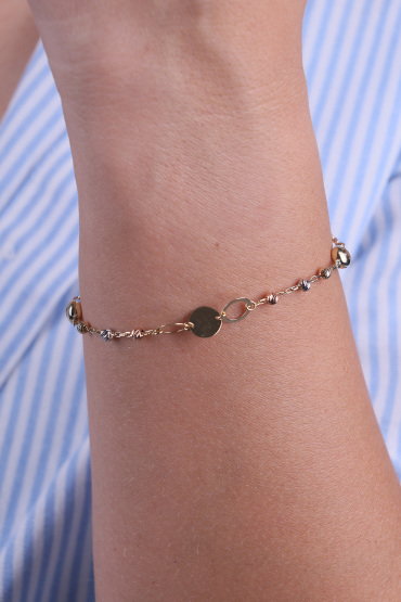 14 Ayar Altın Dorikalı Halka Model Bileklik - Naze Kuyumculuk