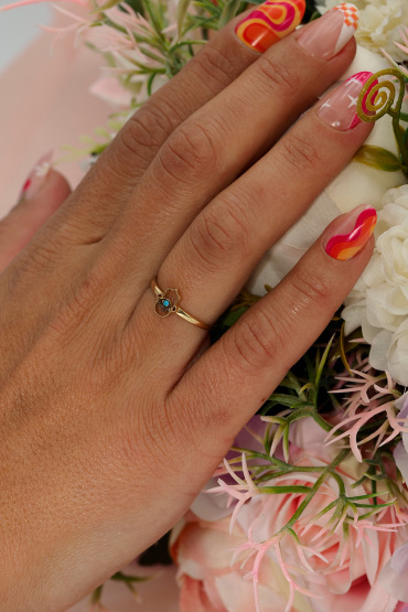 14 Ayar Altın Fatimanın Eli Yüzük - Naze Kuyumculuk