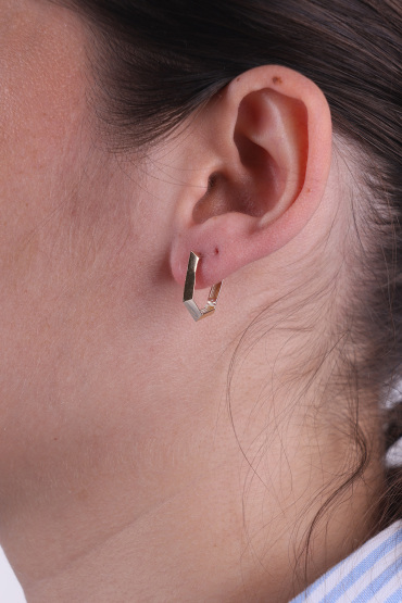 14 Ayar Altın Gemometrik Küpe - Naze Kuyumculuk