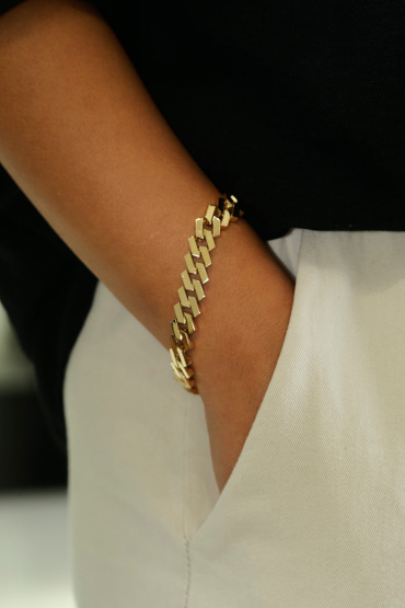 14 Ayar Altın Geometrik Gurmet Bileklik - Naze Kuyumculuk