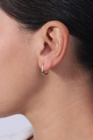 14 Ayar Altın Geometrik Küpe - Naze Kuyumculuk