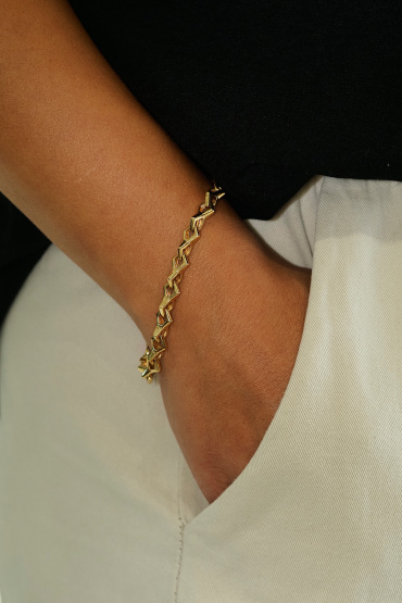 14 Ayar Altın Geometrik Zincir Bileklik - Naze Kuyumculuk