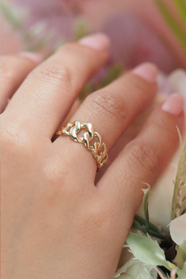 14 Ayar Altın Gurmet Zincir Model Yüzük - Naze Kuyumculuk