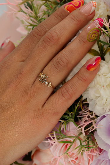 14 Ayar Altın Helen Model Yüzük - Naze Kuyumculuk