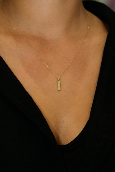 14 Ayar Altın I Harfi Aynalı Kolye Ucu - Naze Kuyumculuk