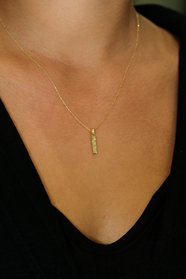 14 Ayar Altın I Harfi Kalemli Kolye Ucu - Naze Kuyumculuk