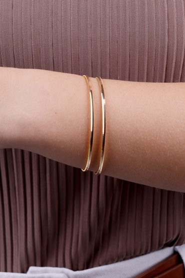 14 Ayar Altın İkli Işıltılı Ajda Bilezik - Naze Kuyumculuk