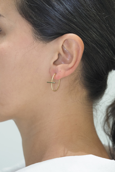 14 Ayar Altın İnce Burgulu Küpe - Naze Kuyumculuk