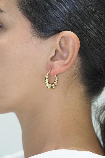 14 Ayar Altın İtalyan Kemik Model Halka Küpe - Naze Kuyumculuk