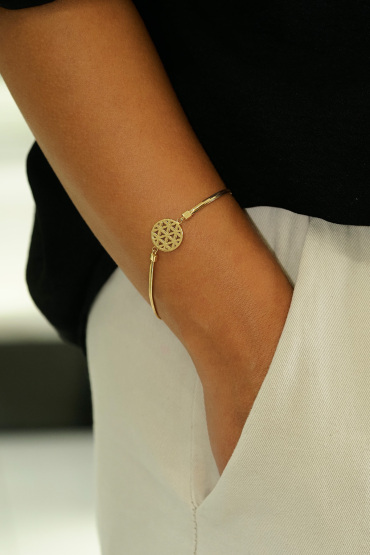 14 Ayar Altın İtalyan Yaşam Çiçeği Bileklik - Naze Kuyumculuk