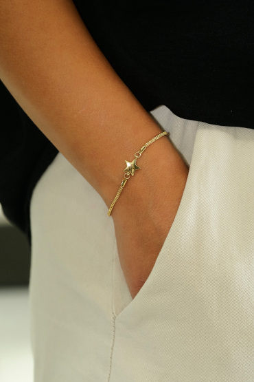 14 Ayar Altın İtalyan Yıldız Bileklik - Naze Kuyumculuk