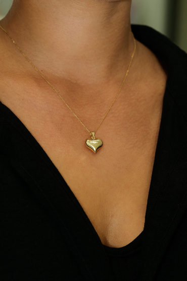 14 Ayar Altın Kalp Kolye Ucu - Naze Kuyumculuk