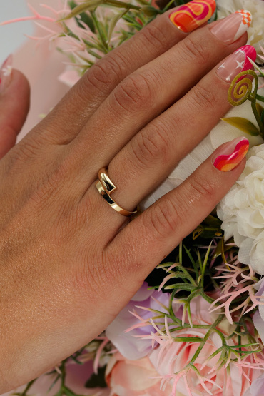 14 Ayar Altın Kibrit Çöpü Günlük Yüzük - Naze Kuyumculuk