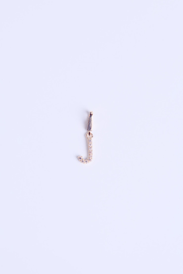 14 Ayar Altın Kolye - Bileklik - Küpe Charm Uç J Harfi - Naze Kuyumculuk