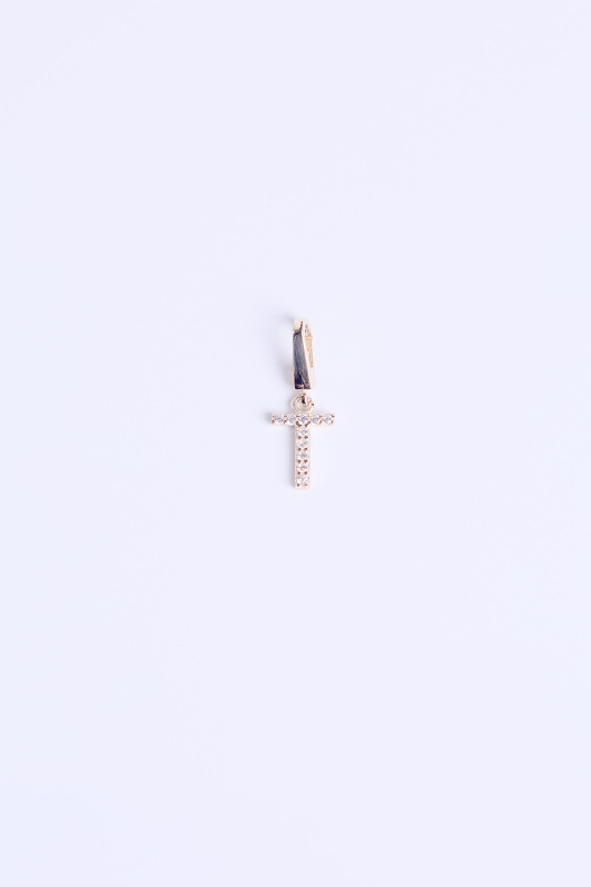 14 Ayar Altın Kolye - Bileklik - Küpe Charm Uç T Harfi - 1