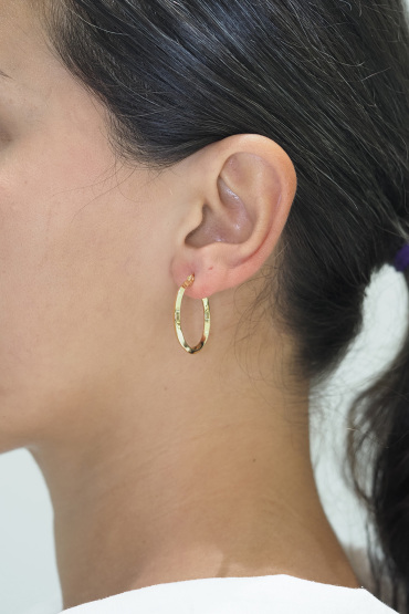 14 Ayar Altın Köşeli Halka Küpe - Naze Kuyumculuk