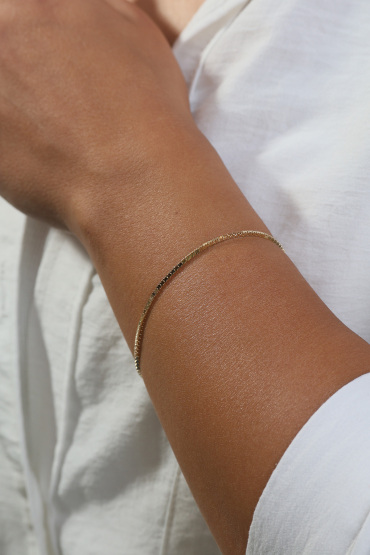 14 Ayar Altın Küp Model Zincir Bileklik - Naze Kuyumculuk