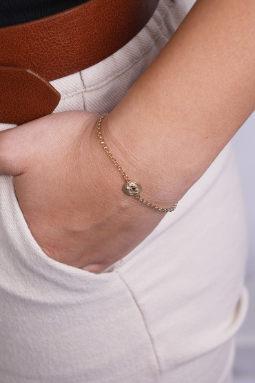 14 Ayar Altın Madalyon Fil Model Bileklik - Naze Kuyumculuk