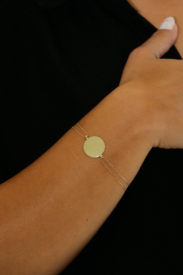 14 Ayar Altın Plaka Bileklik - Naze Kuyumculuk