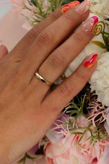 14 Ayar Altın Prizma Model Yüzük - Naze Kuyumculuk