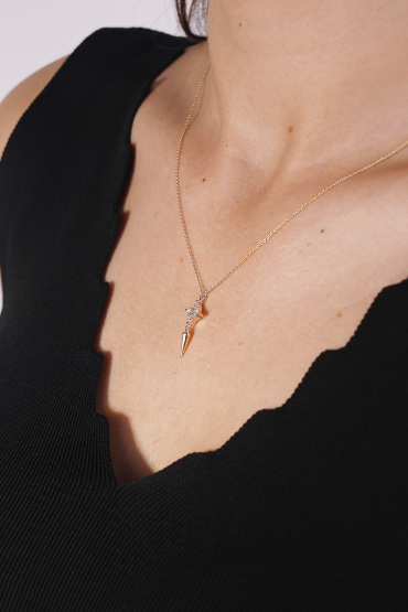 14 Ayar Altın Sallantılı Kuzey Yıldızı Kolye - Naze Kuyumculuk