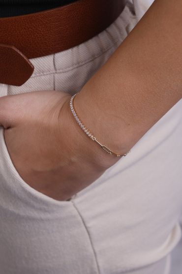 14 Ayar Altın Suyolu Ve Ataç Model Bileklik - Naze Kuyumculuk