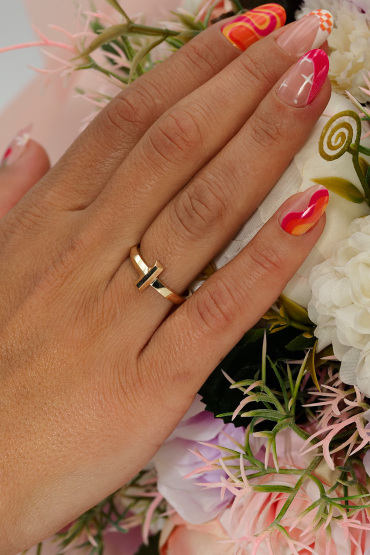 14 Ayar Altın T Model Yüzük - Naze Kuyumculuk