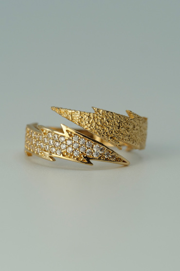 14 Ayar Altın Taşlı Şişek Model Yüzük - Naze Kuyumculuk