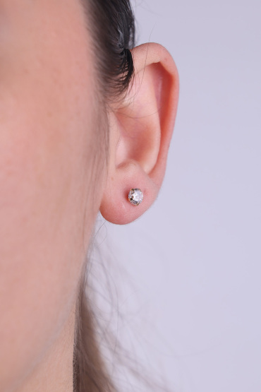 14 Ayar Altın Teştaş Küpe - Naze Kuyumculuk