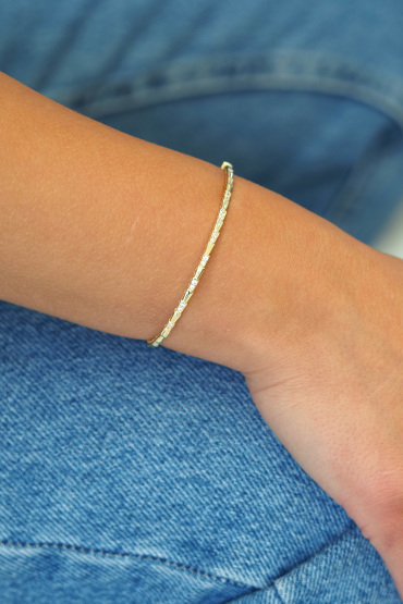 14 Ayar Altın Yılan Desen Kelepçe - Naze Kuyumculuk