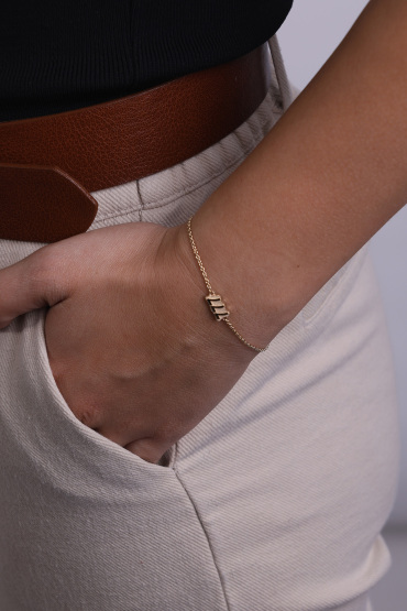 14 Ayar Altın Zincir Model 777 Şans Bilekliği - Naze Kuyumculuk