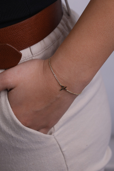 14 Ayar Altın Zincir Model Kalp Ritmi Bileklik - Naze Kuyumculuk